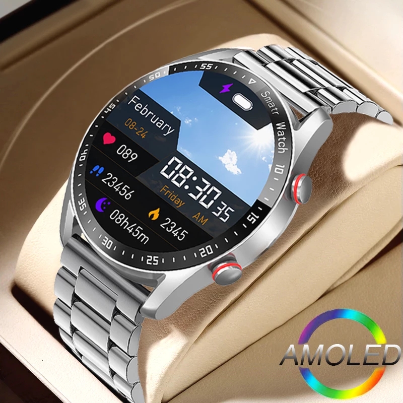 Smartwatch Custom - ECG + PPG บลูทูธสมาร์ทนาฬิกาผู้ชายเลเซอร์สุขภาพความดันโลหิตฟิตเนสกีฬานาฬิกาผู้ชายกีฬากันน้ํา Smartwatch +