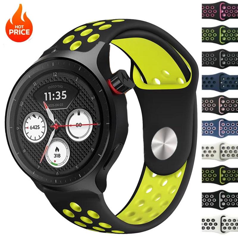Motorola Smartwatch Accessories - 20 มม. 22 มม. สายรัดแบบทูโทนระบายอากาศได้สำหรับโมโตโรล่า โมโต