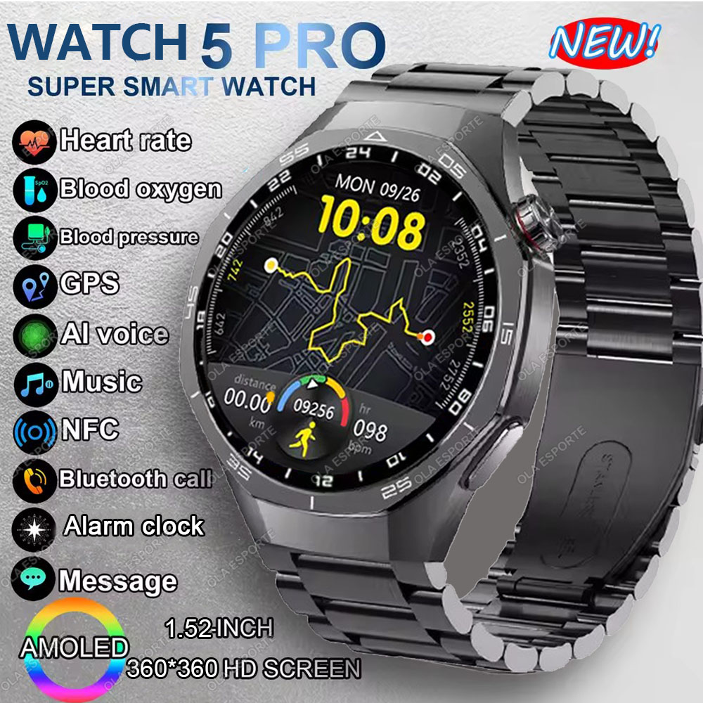 Smartwatch Custom - นาฬิกาอัจฉริยะรุ่นใหม่ Watch 5 Pro หน้าจอ AMOLED
