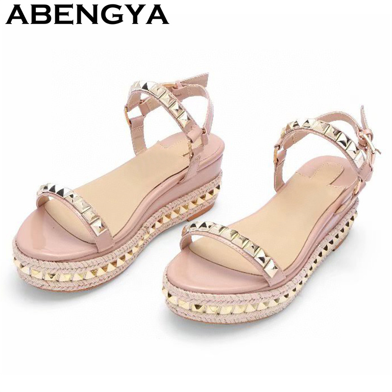 Leather Classic Strap - แฟชั่นคลาสสิกหนาแพลตฟอร์ม WEDGE ส้นรองเท้าแตะผู้หญิงหลายตัวเลือกเปิดนิ้วเท้า Punk รองเท้าแตะฤดูร้อนรองเท้าสบายๆ