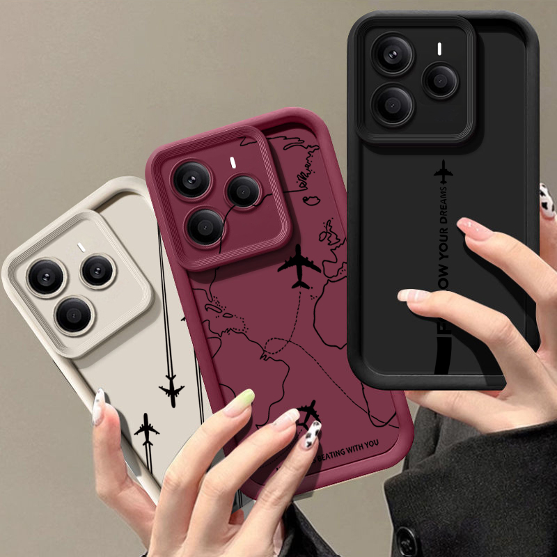 Xiaomi Redmi Note 13 - เคสโทรศัพท์ TPU ลายเส้นทางเครื่องบิน สำหรับ Xiaomi Redmi