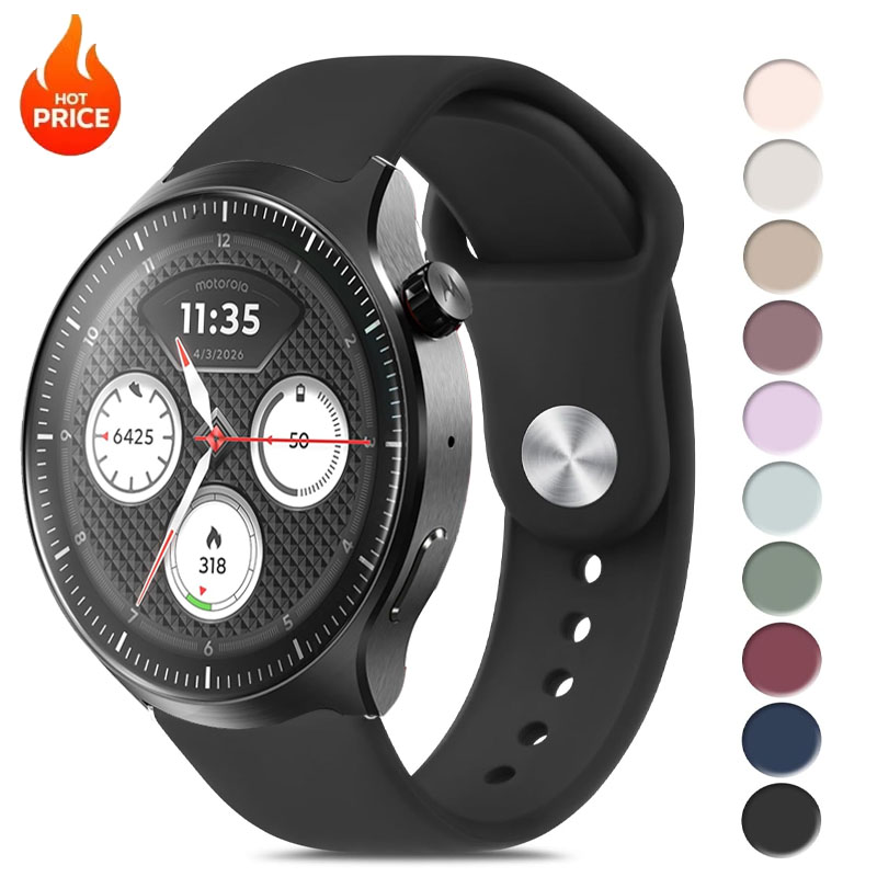 Motorola Smartwatch Accessories - สายนาฬิกาข้อมือซิลิโคนสำหรับนาฬิกา Moto Watch Ultra/2026 ขนาด 20