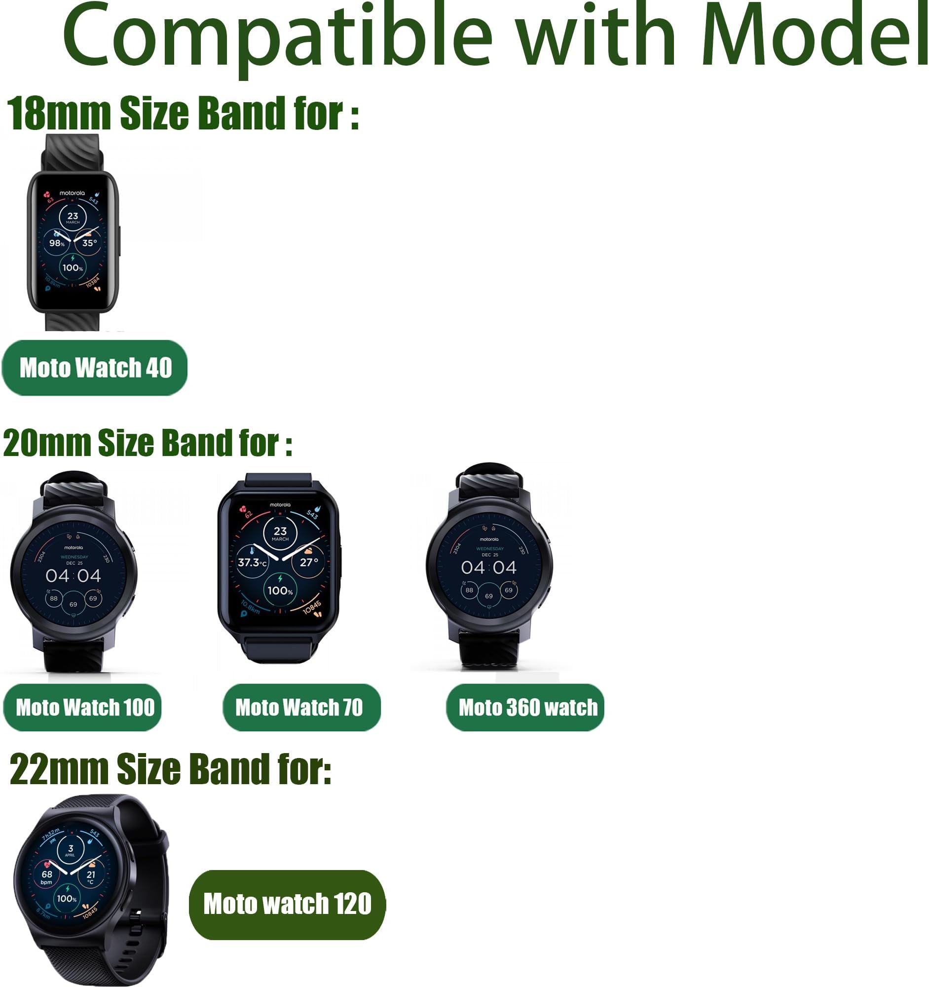 สายสแตนเลสสำหรับนาฬิกาโมโตโรล่ - Motorola Smartwatch Accessories บทวิจารณ์และราคา