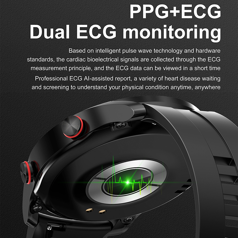 ECG + PPG บลูทูธสมาร์ทนาฬิกาผู - Smartwatch Custom บทวิจารณ์และราคา