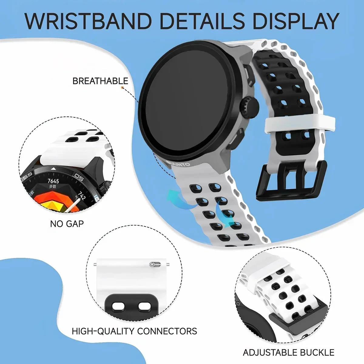 สายซิลิโคนสองสี ระบายอากาศได้ด - Motorola Smartwatch Accessories บทวิจารณ์และราคา