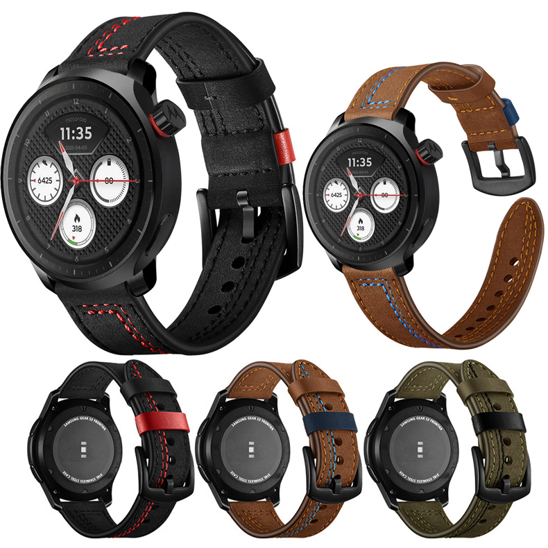 สายนาฬิกาหนังสำหรับโมโตโรล่า โ - Motorola Smartwatch Accessories บทวิจารณ์และราคา