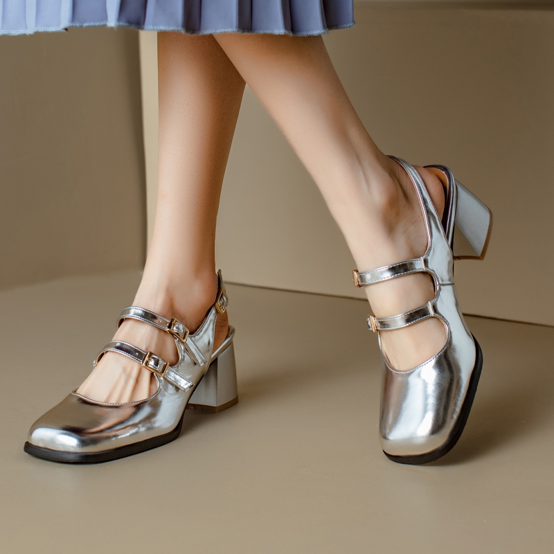 Elegant Women's รองเท้าส้นสูง  - Leather Classic Strap บทวิจารณ์และราคา