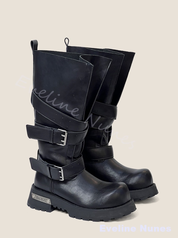 รองเท้าบูทมอเตอร์ไซค์ส้นหนาแบบ - Leather Classic Strap บทวิจารณ์และราคา